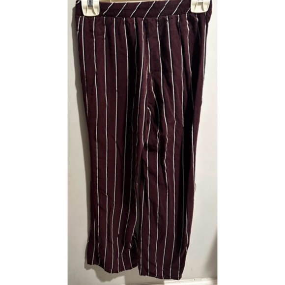 Tilly's Sky & Sparrow Striped Red/Burgundy Striped Parallel Tight Bellbottoms - Picture 11 of 15